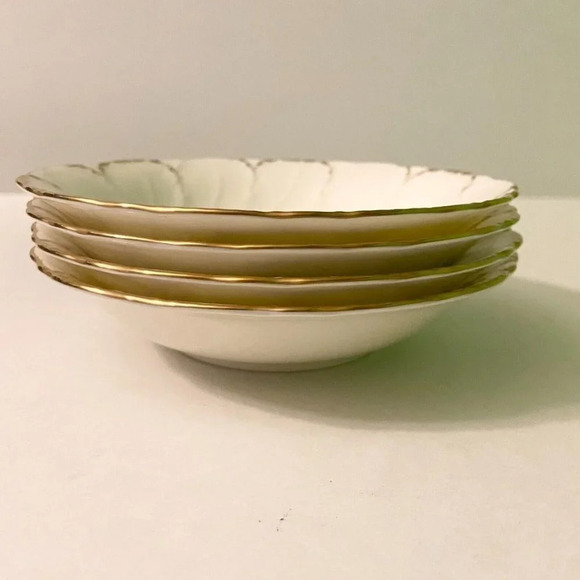 Vtg Mikasa Fruit  Dessert Sauce Bowl Simply Gold Pattern 6 Inch Ivory Bone China - Picture 3 of 16